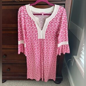 Lilly Pulitzer Silk Cotton Twyla Dress All Over “Lilly” Print M